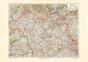 Alte historische Landkarte Bayern Karte Nördlicher Teil Karte Lithographie 1902