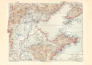 Alte historische Landkarte Provinzen Tschi-Li Schan-Tung Karte Lithographie 1903