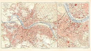 Alte historische Stadtkarte Dresden Stadtplan Lithographie 1903