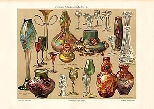 Alter historischer Druck Moderne Glaskunstindustrie III. Chromolithographie 1904