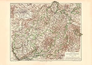 Alte historische Landkarte Provinz Hessen-Kassel Karte Lithographie 1905