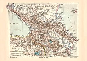 Alte historische Landkarte Kaukasien Karte Lithographie 1905