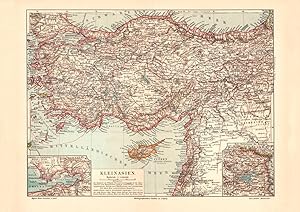 Alte historische Landkarte Kleinasien Karte Lithographie 1905