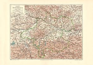 Alte historische Landkarte Ober Österreich Karte Lithographie 1906