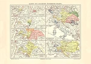 Alte historische Landkarte Österreich Ungarn Geschichte Karte Lithographie 1906