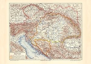 Alte historische Landkarte Österreich Ungarn Monarchie Karte Lithographie 1906