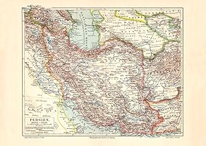 Alte historische Landkarte Persien Karte Lithographie 1906