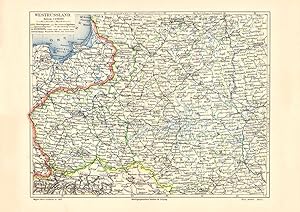 Alte historische Landkarte Westrussland Karte Lithographie 1907