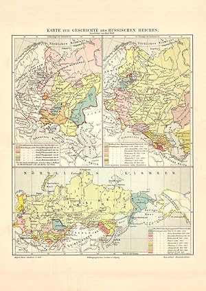 Alte historische Landkarte Russisches Reich Geschichte Karte Lithographie 1907