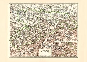 Alte historische Landkarte Königreich Sachsen Karte Lithographie 1907