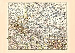 Alte historische Landkarte Provinz Sachsen Karte Lithographie 1907