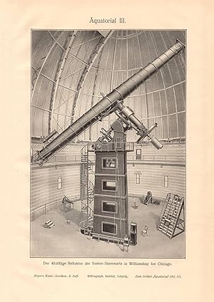 Alter historischer Druck Äquatorial Holzstich 1909