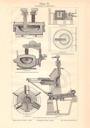 Alter historischer Druck Eisen IV. Holzstich 1909