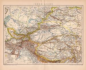 Alte historische Landkarte Inner Asien Landkarte Lithographie 1892