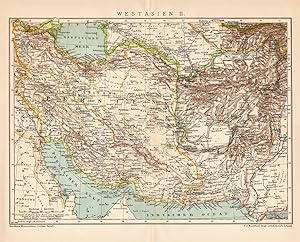 Alte historische Landkarte Westasien II. Landkarte Lithographie 1892