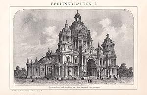 Alter historischer Druck Berliner Bauten I. Holzstich 1892