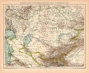 Historische Landkarte Russich Zentralasien Turkestan Karte Lithographie 1892