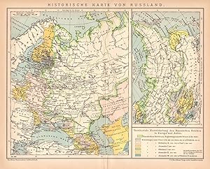 Alte historische Landkarte Russland Historische Karte Lithographie 1892