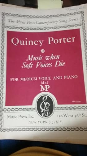 Image du vendeur pour Music, when soft voices die:, Medium voice and piano. mis en vente par Ocean Tango Books