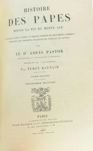 Seller image for Histoire des papes depuis la fin du Moyen Age - tome second (tome second) for sale by crealivres