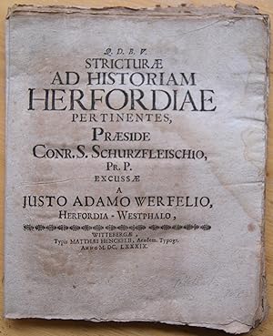 Stricturae ad historiam Herfordiae pertinentes, exussae a Justo Adamo Werfelio, Herforia-Westphalo.