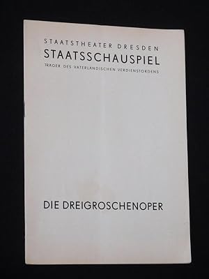 Bild des Verkufers fr Bltter der Staatstheater Dresden, Nr. 3, 1963/64. Programmheft DIE DREIGROSCHENOPER von Brecht, Weill (Musik). Regie: Gotthard Mller, Bhnenbild: Otto Grllmann, Kostme: Helga Alschner, techn.: Einr.: Oskar Herrfahrt. Mit Horst Schulte (Mackie), Siegfried Ghler (Peachum), Ingrid Fandrei (Celia), Thea Elster (Polly), Charlotte Friedrich (Jenny), Lothar Krompholz, Jutta Hochstetter, Hannelore Seezen, Wolfgang Dorge zum Verkauf von Fast alles Theater! Antiquariat fr die darstellenden Knste