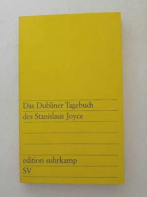 Bild des Verkufers fr Das Dubliner Tagebuch des Stanislaus Joyce zum Verkauf von ANTIQUARIAT Franke BRUDDENBOOKS