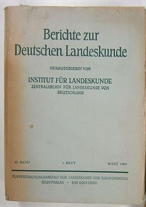 Berichte zur Deutschen Landeskunde. 42. Band. 1. Heft. Inhaltsübersicht u.a.:Die Städte in Schles...