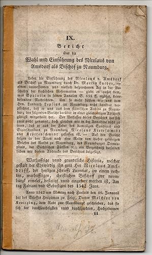 Bericht über die Wahl und Einführung des Nicolaus von Amsdorf als Bischoff zu Naumburg. Sonderdru...