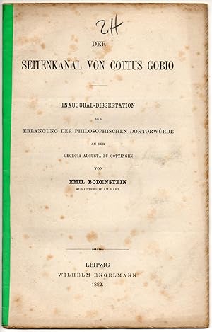 Der Seitenkanal von Cottus gobio. Dissertation. Sonderdruck aus: Zeitschrift für wissenschaftlich...