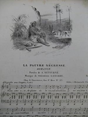 Seller image for LABARRE Thodore La Pauvre Ngresse Chant Piano ca1833 for sale by partitions-anciennes