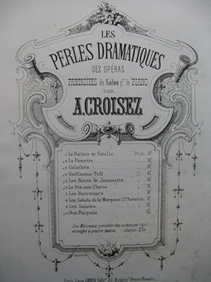 Immagine del venditore per CROISEZ A. Guillaume Tell Piano XIXe sicle venduto da partitions-anciennes