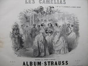 STRAUSS Les Camélias Piano Violon Piston ca1850