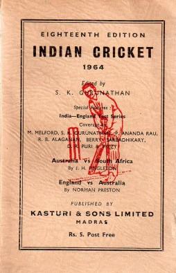 Image du vendeur pour INDIAN CRICKET 1964 mis en vente par Sportspages