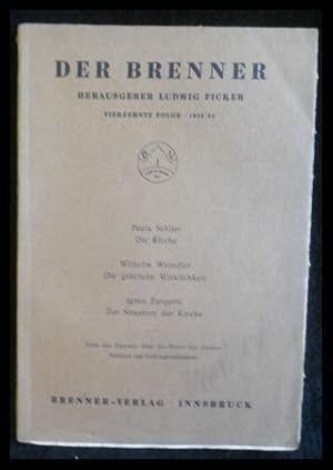 Bild des Verkufers fr Der Brenner. Vierzehnte Folge, 1933/34 zum Verkauf von ANTIQUARIAT Franke BRUDDENBOOKS