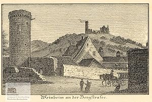 Immagine del venditore per Weinheim an der Bergstrasse. Ansicht der Burgruine Windeck aus der Ferne. Kupferstich von Grape bei Hildebrand um 1810 venduto da historicArt Antiquariat & Kunsthandlung