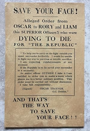 Save Your Face! - Alleged Order from OSCAR to RORY and LIAM (his SUPERIOR Officers!) who were DYI...