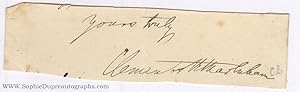 Signature and subscription from an Autograph Letter Signed (Sir Clements, 1830-1916, Geographer a...