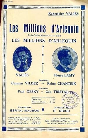 Bild des Verkufers fr LES MILLIONS D'ARLEQUIN - TIRE DE LA CELEBRE SERENADE DU BALLET "LES MILLIONS D'ARLEQUIN" zum Verkauf von Le-Livre