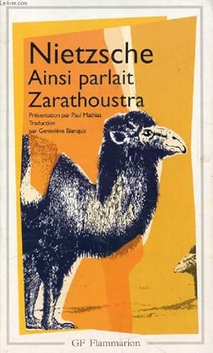 Imagen del vendedor de AINSI PARLAIT ZARATHOUSTRA a la venta por Le-Livre