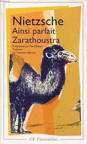 Imagen del vendedor de AINSI PARLAIT ZARATHOUSTRA a la venta por Le-Livre