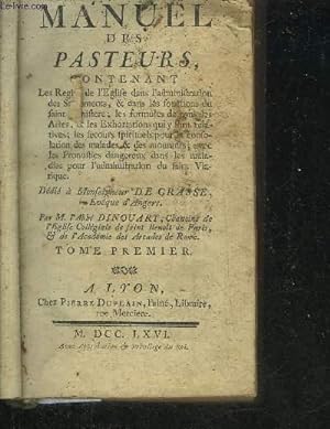 Seller image for MANUEL DES PASTEURS - TOME PREMIER SEUL. for sale by Le-Livre