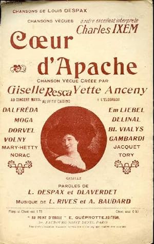 Bild des Verkufers fr COEUR D'APACHE - CHANSON VECUE zum Verkauf von Le-Livre