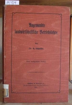 Bild des Verkufers fr Angewandte landwirtschaftliche Betriebslehre. 3.Aufl., zum Verkauf von Versandantiquariat Trffelschwein