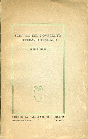 Bild des Verkufers fr Sguardo sul Novecento letterario italiano zum Verkauf von Studio Bibliografico Marini