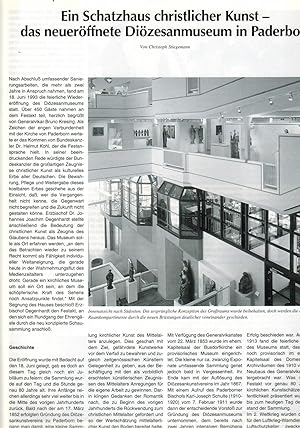 Image du vendeur pour Ein Schatzhaus christlicher Kunst - das neuerffnete Dizesanmuseum in Paderborn (in: Die Warte 54. Jahrgang / Nr. 79 Herbst 1993) mis en vente par Paderbuch e.Kfm. Inh. Ralf R. Eichmann
