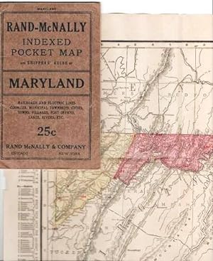RAND-McNALLY INDEXED POCKET MAP AND SHIPPERS' GUIDE OF MARYLAND AND DISTRICT OF COLUMBIA:; Railro...