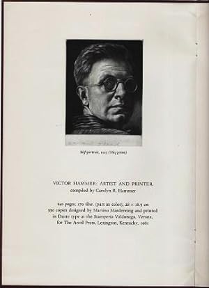 VICTOR HAMMER, ARTIST AND PRINTER [prospectus].; Compiled by Carolyn R. Hammer