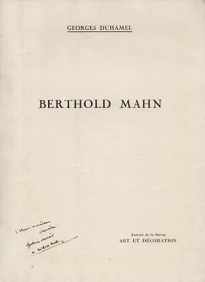 BERTHOLD MAHN: Extrait de la Revue Art et Decoration