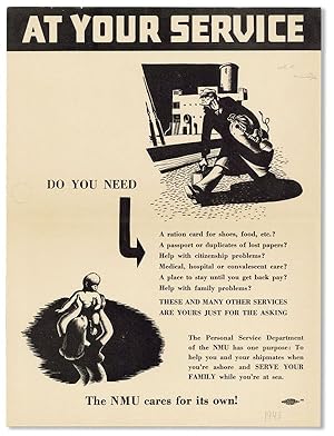 Imagen del vendedor de Broadside: At Your Service a la venta por Lorne Bair Rare Books, ABAA